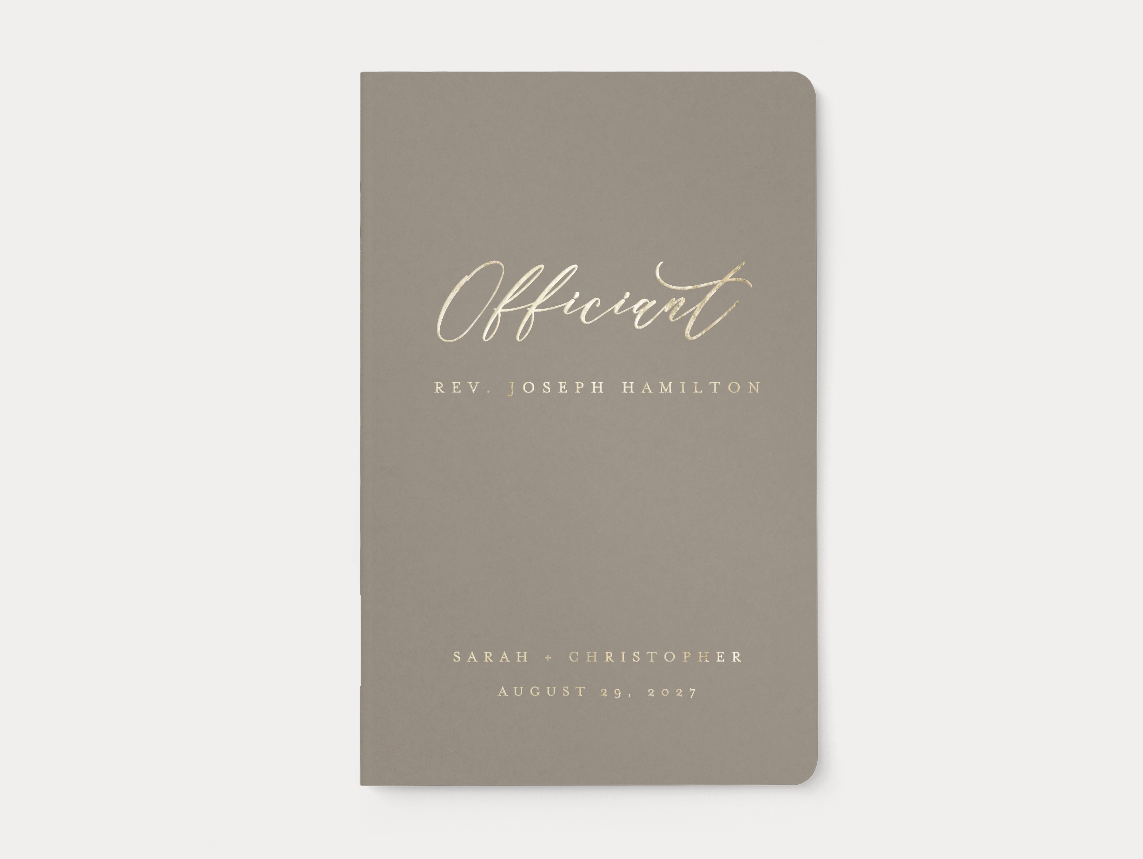 Gold Foil Custom Officiant Book